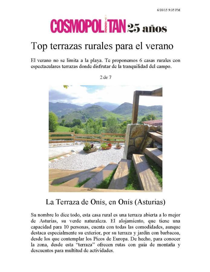 La Terraza De Onis Villa Bobia de Arriba ภายนอก รูปภาพ